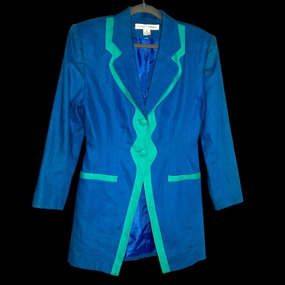 Vintage Eleanor P Brenner 100% Linen Blazer Size 6
